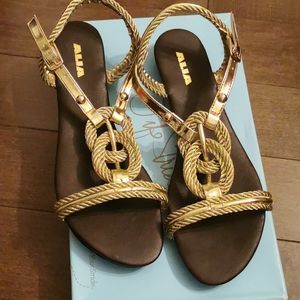 Gold color never worn sandals
